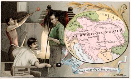 Austria-Hungary map - Bohemian Glass Blowers