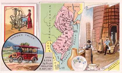New Jersey map - Garden Truck; Pottery, Charging a Kiln